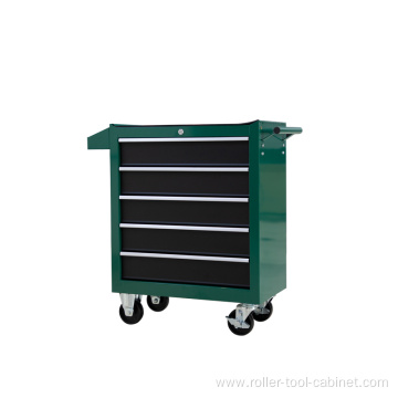 DIY Green Rolling Tool Cabinet with 5 Drawers